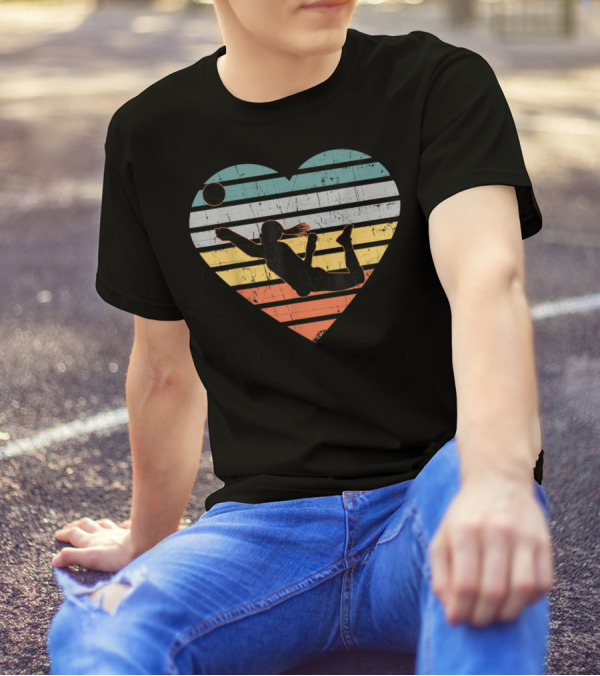 Vintage Volleyball Teen Girls Heart T-Shirt