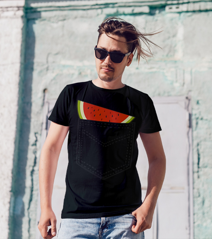 Watermelon Summer Cool Pocket Melon Fruit T-Shirt
