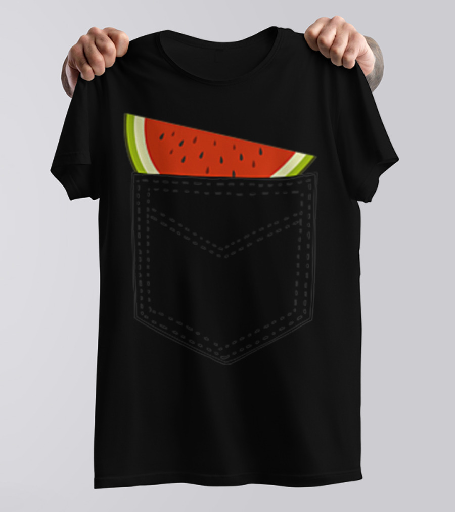 Watermelon Summer Cool Pocket Melon Fruit T-Shirt
