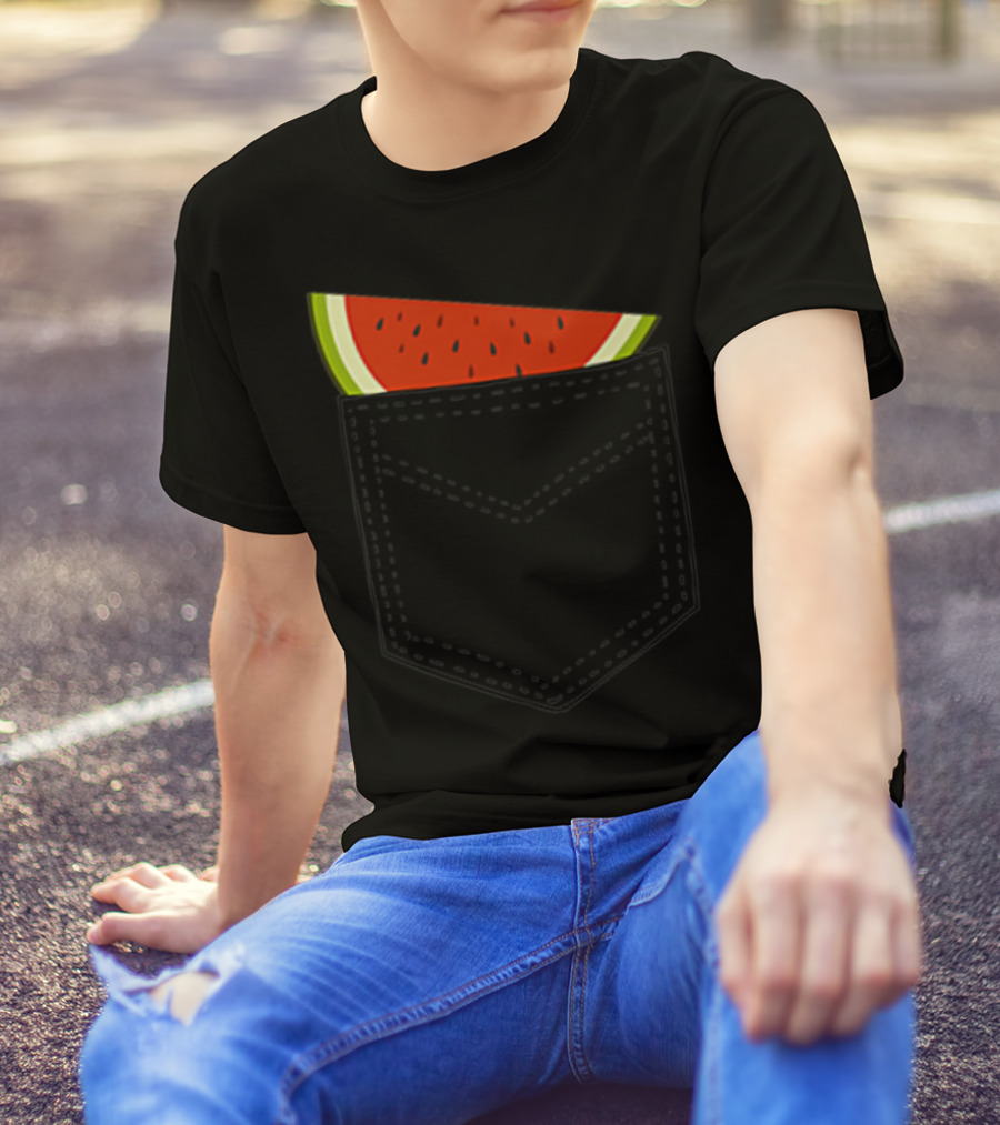 Watermelon Summer Cool Pocket Melon Fruit T-Shirt