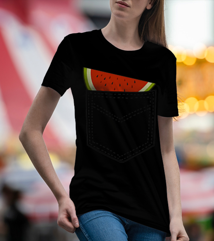 Watermelon Summer Cool Pocket Melon Fruit T-Shirt
