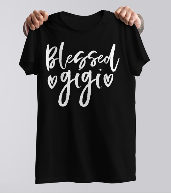 Blessed Gigi Grandparents Hearts Mother's Day T-Shirt
