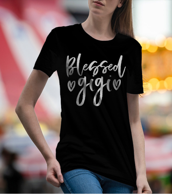 Blessed Gigi Grandparents Hearts Mother's Day T-Shirt
