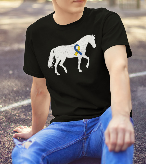 Horse With Ribbon Down Syndrome Awareness Day Lover T-Shirt