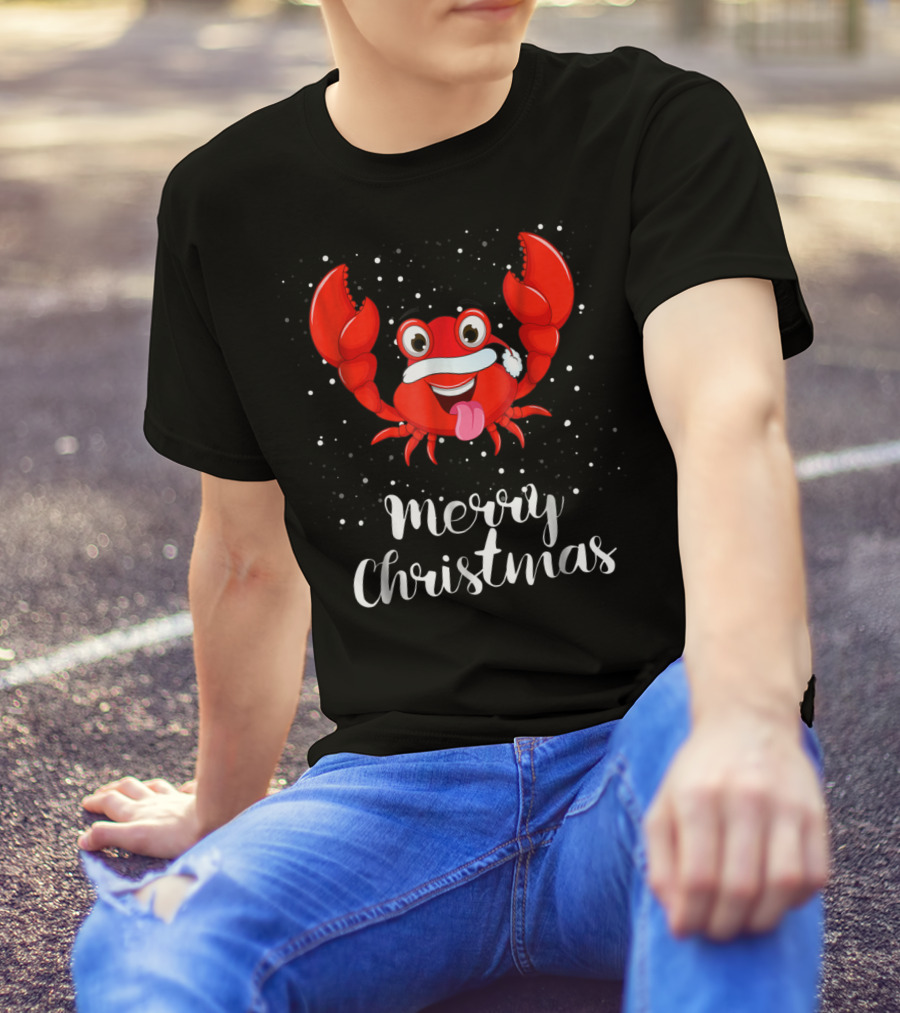 Merry Christmas Crab Funny Family Group T-Shirt