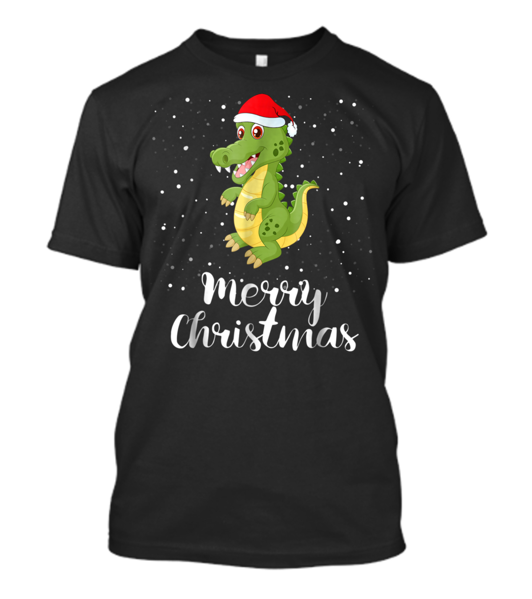 Merry Christmas Crocodile Family Group Matching Holiday Pajamas T-Shirt