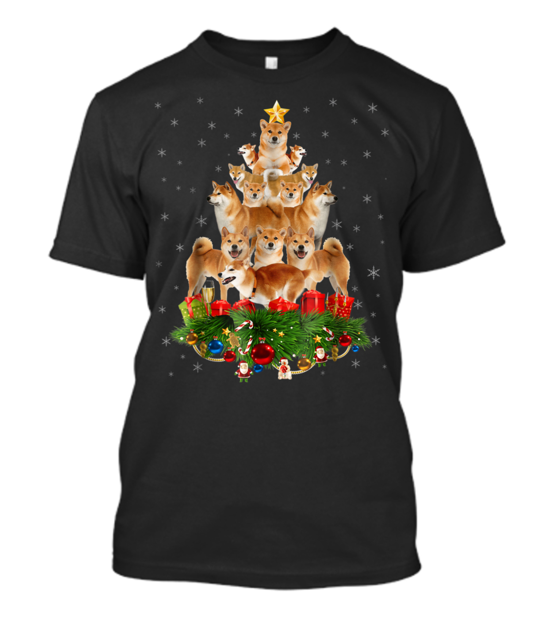 Shiba Inu Christmas Tree Funny Dog Lovers T-Shirt