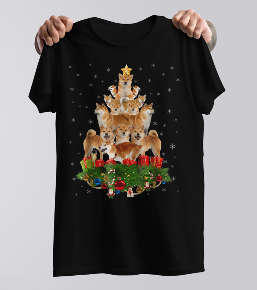 Shiba Inu Christmas Tree Funny Dog Lovers T-Shirt