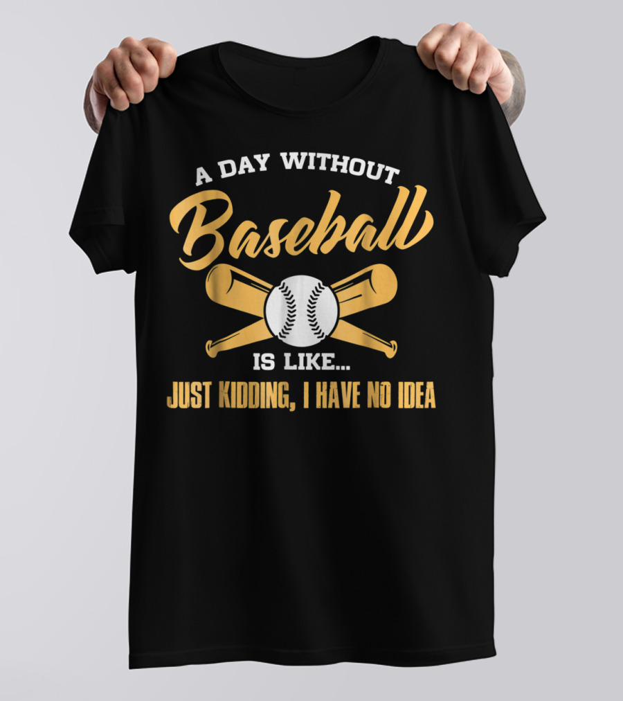 A Day Without Baseball Is Like Just Kidding I Have No Idea Baseball Lover Cool Player Coach Fan T-Shirt