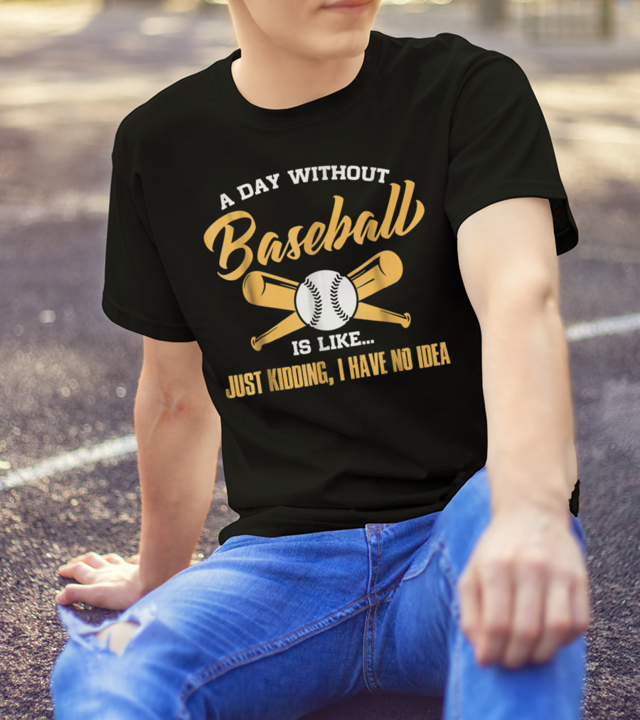 A Day Without Baseball Is Like Just Kidding I Have No Idea Baseball Lover Cool Player Coach Fan T-Shirt