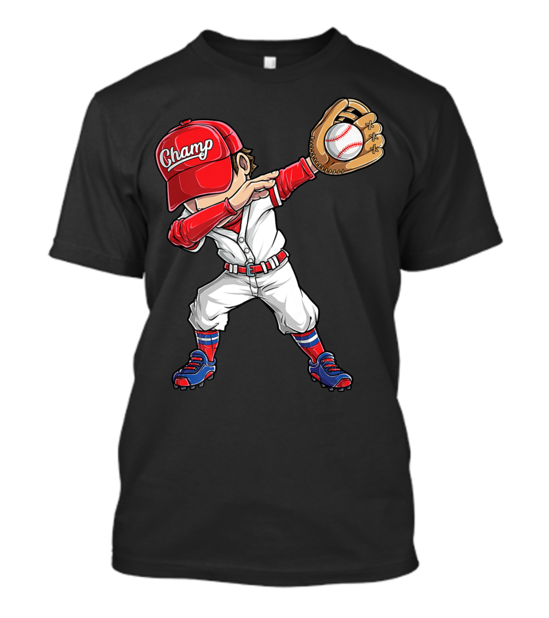 Baseball Player Dabbing Dance Champ Hat Gloves Funny Dab T-Shirt