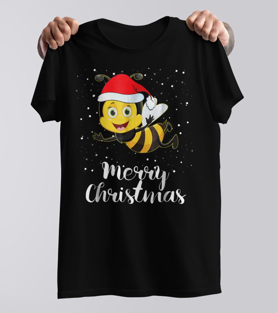 Merry Christmas Bee Funny Family Group Holiday Matching T-Shirt