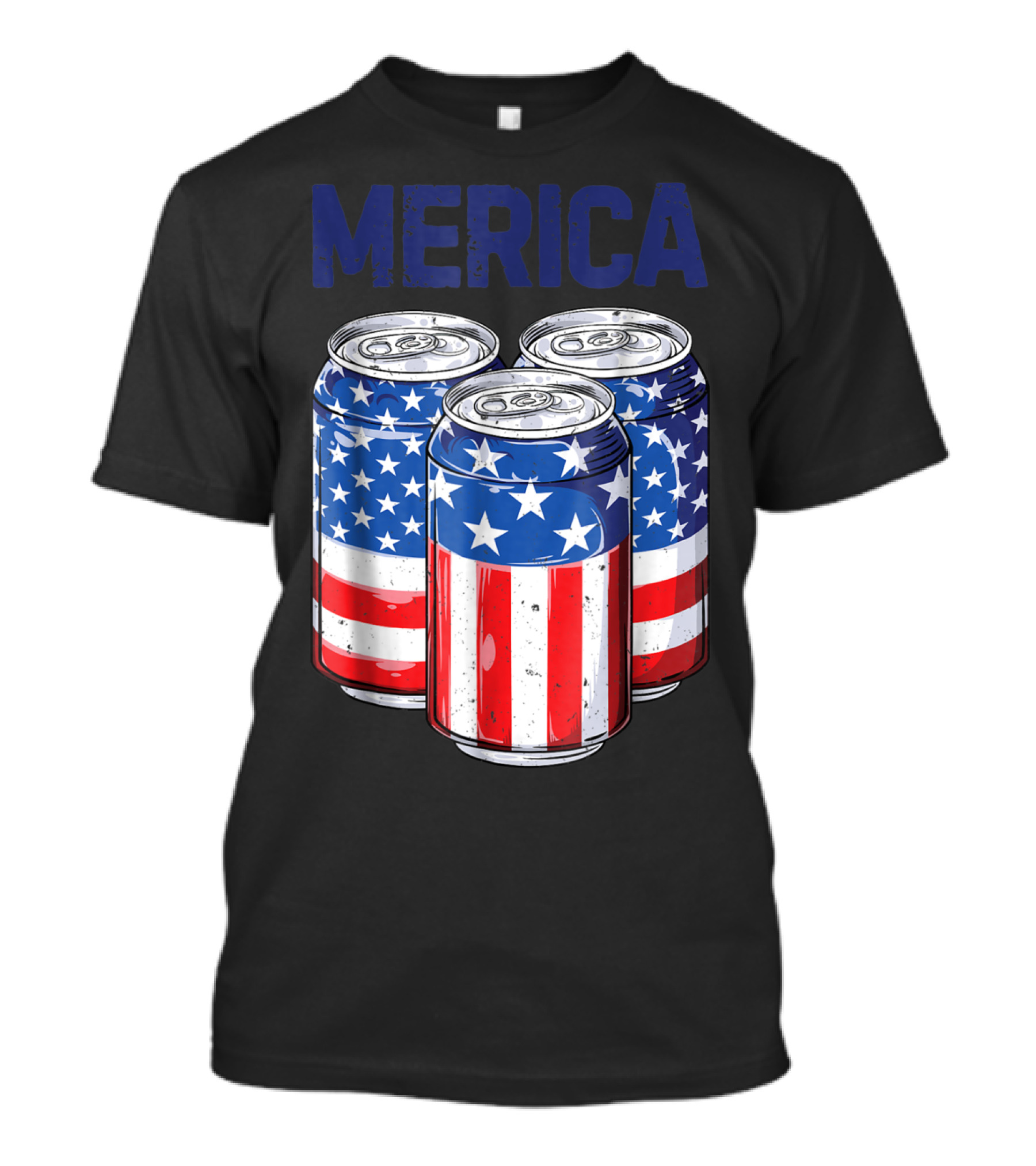 Merica Beer Cans American Flag 4th Of July T-Shirt