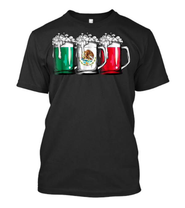 Cinco De Mayo Mexican Flag Beer Mugs Women Mexico T-Shirt