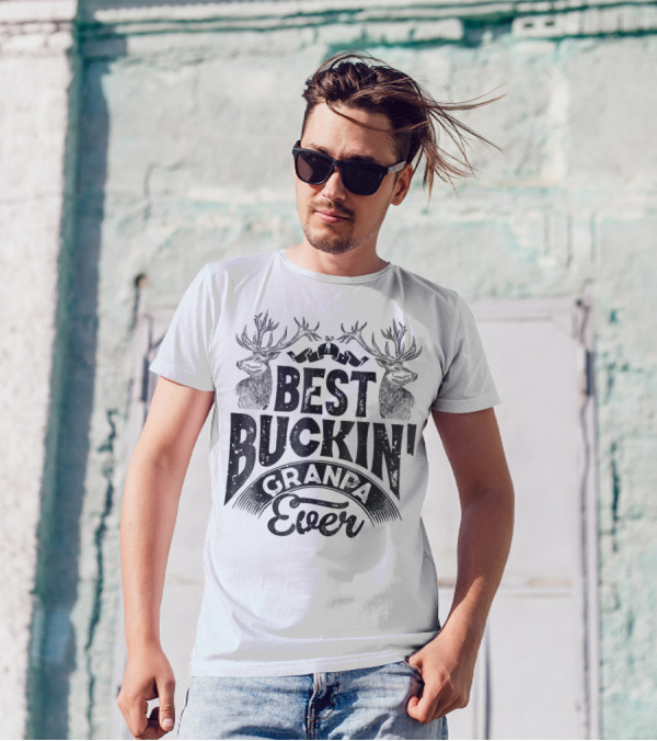 Best Buckin Grandpa Ever Hunting Hunter T-Shirt