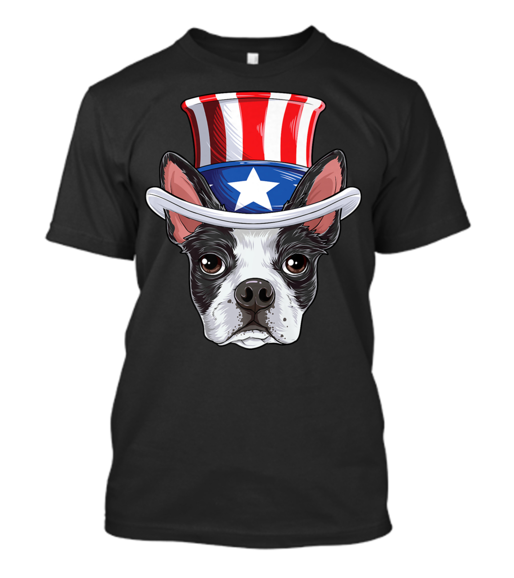 Boston Terrier Patriotic Uncle Sam Hat 4th Of July T-Shirt