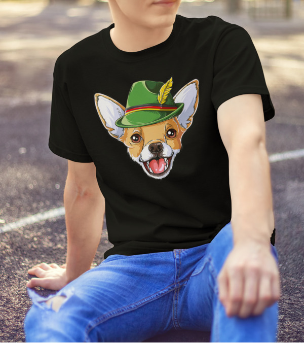 Chihuahua Oktoberfest Kids Boys Lederhosen Bavarian Hat T-Shirt