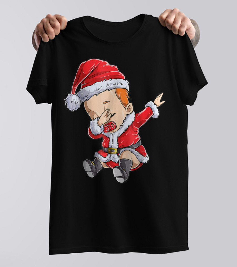 Dabbing Baby Santa Christmas Fun T-Shirt