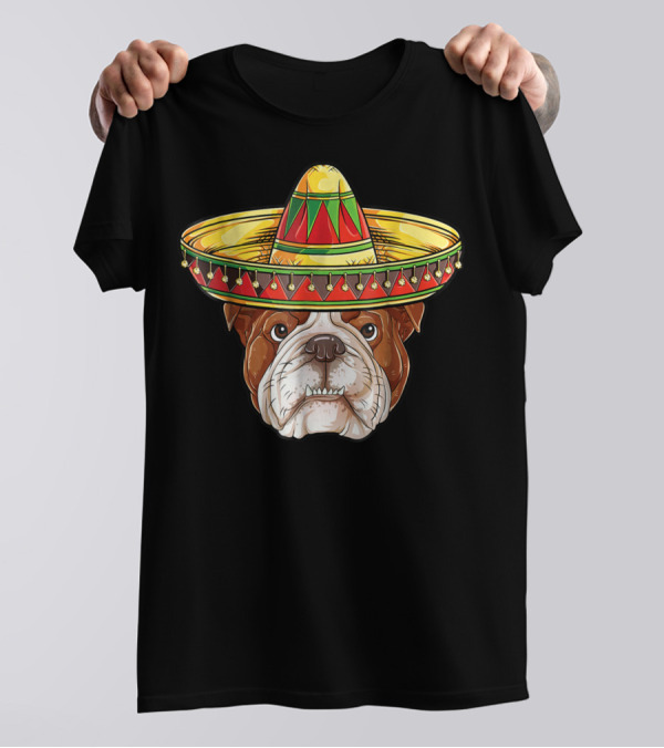 Cinco De Mayo English Bulldog Sombrero Boy T-Shirt