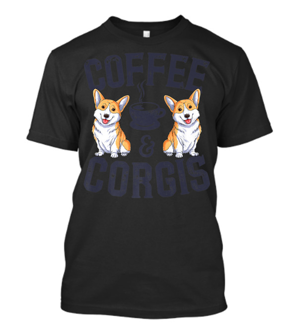 Coffee And Corgis Welsh Corgi Kids Boys Dog Cute Corgis With Coffee Cup T-Shirt