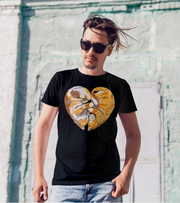 Funny Kitty Cat Heart Valentines Day Women T-Shirt