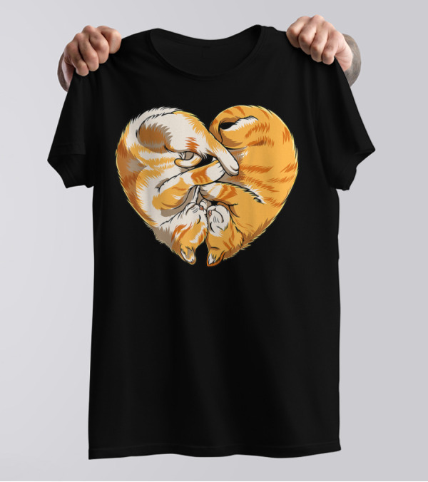 Funny Kitty Cat Heart Valentines Day Women T-Shirt