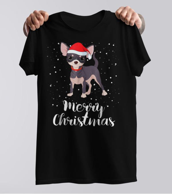 Merry Christmas Chihuahua Matching Family Group T-Shirt