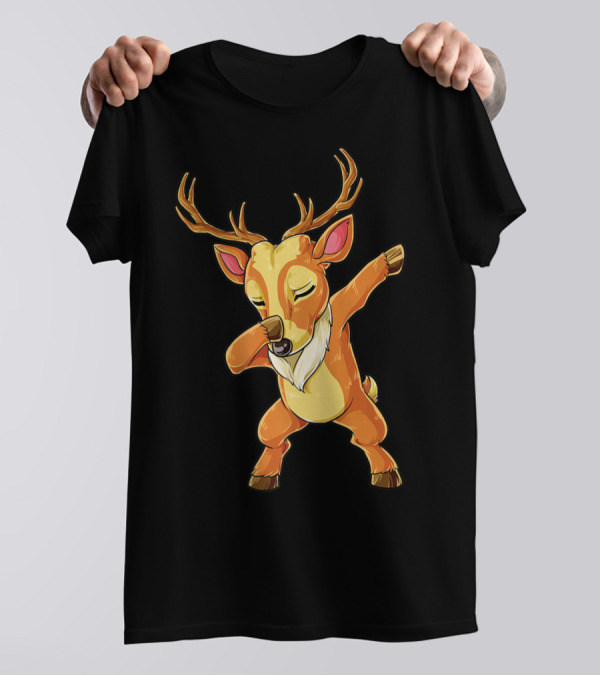 Christmas Boys Dabbing Reindeer T-Shirt