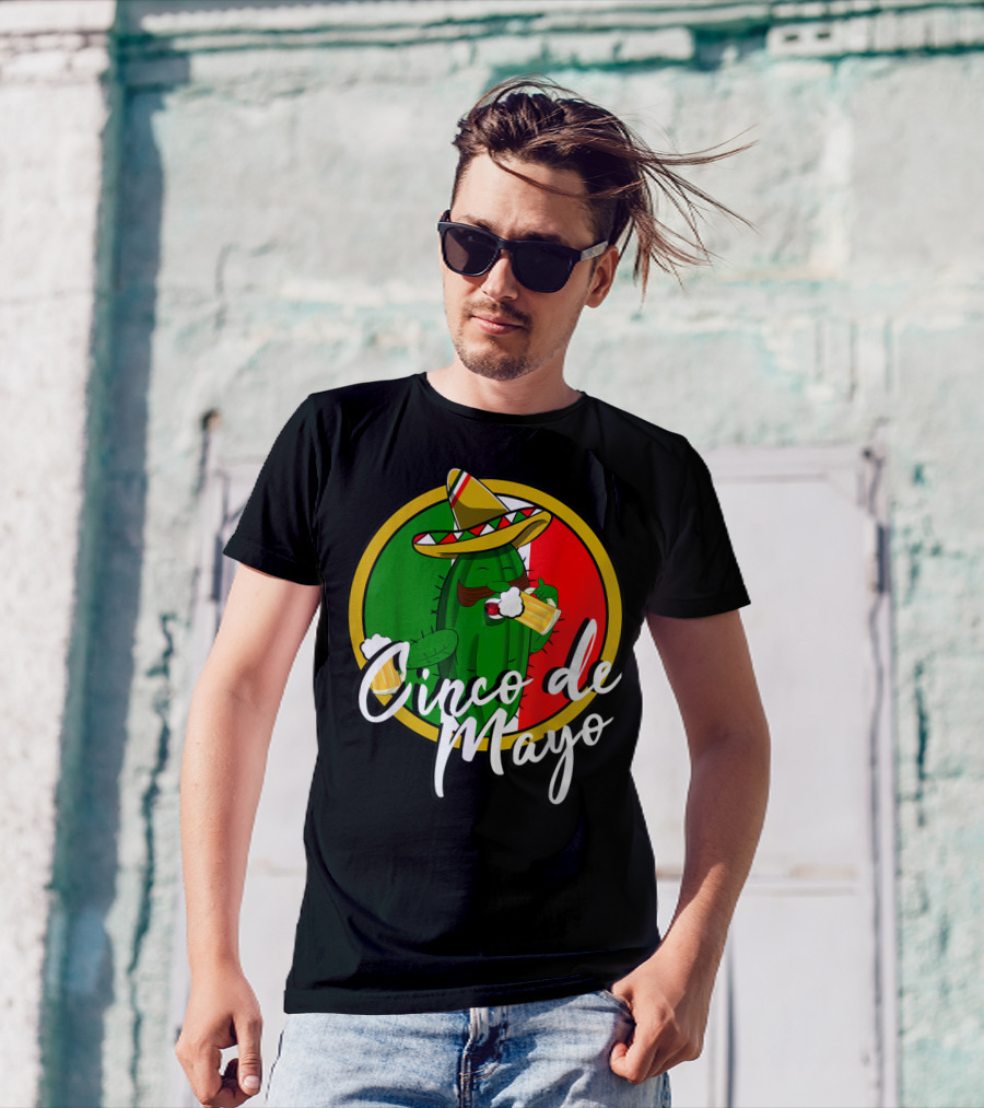 Cinco De Mayo Mexican Party Cactus Sombrero Beer T-Shirt