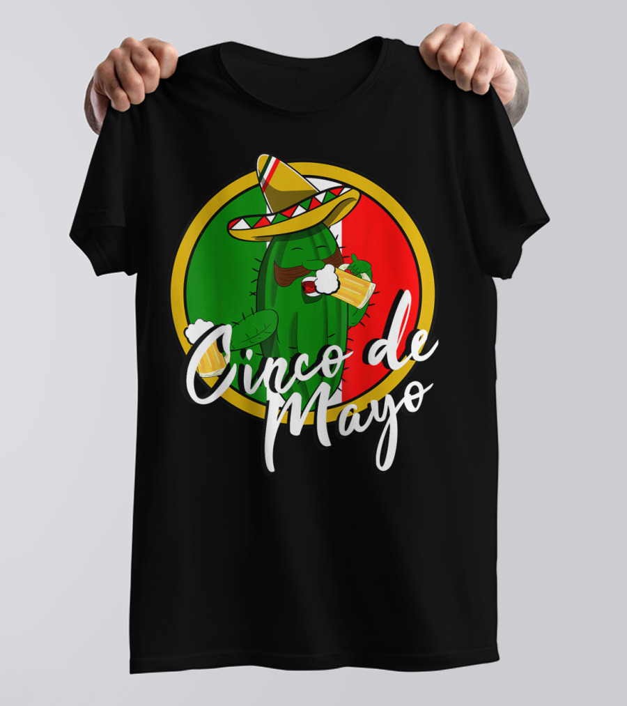 Cinco De Mayo Mexican Party Cactus Sombrero Beer T-Shirt