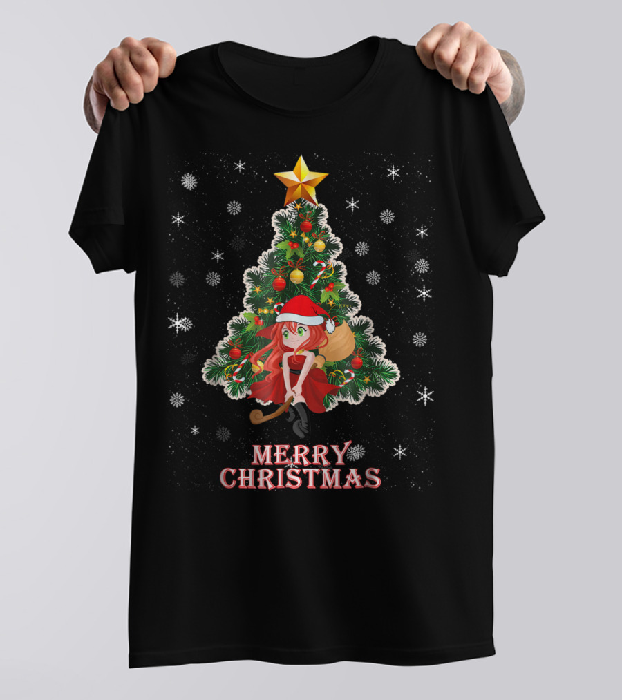 Merry Christmas Cute Xmas Christmas Girl Tree T-Shirt