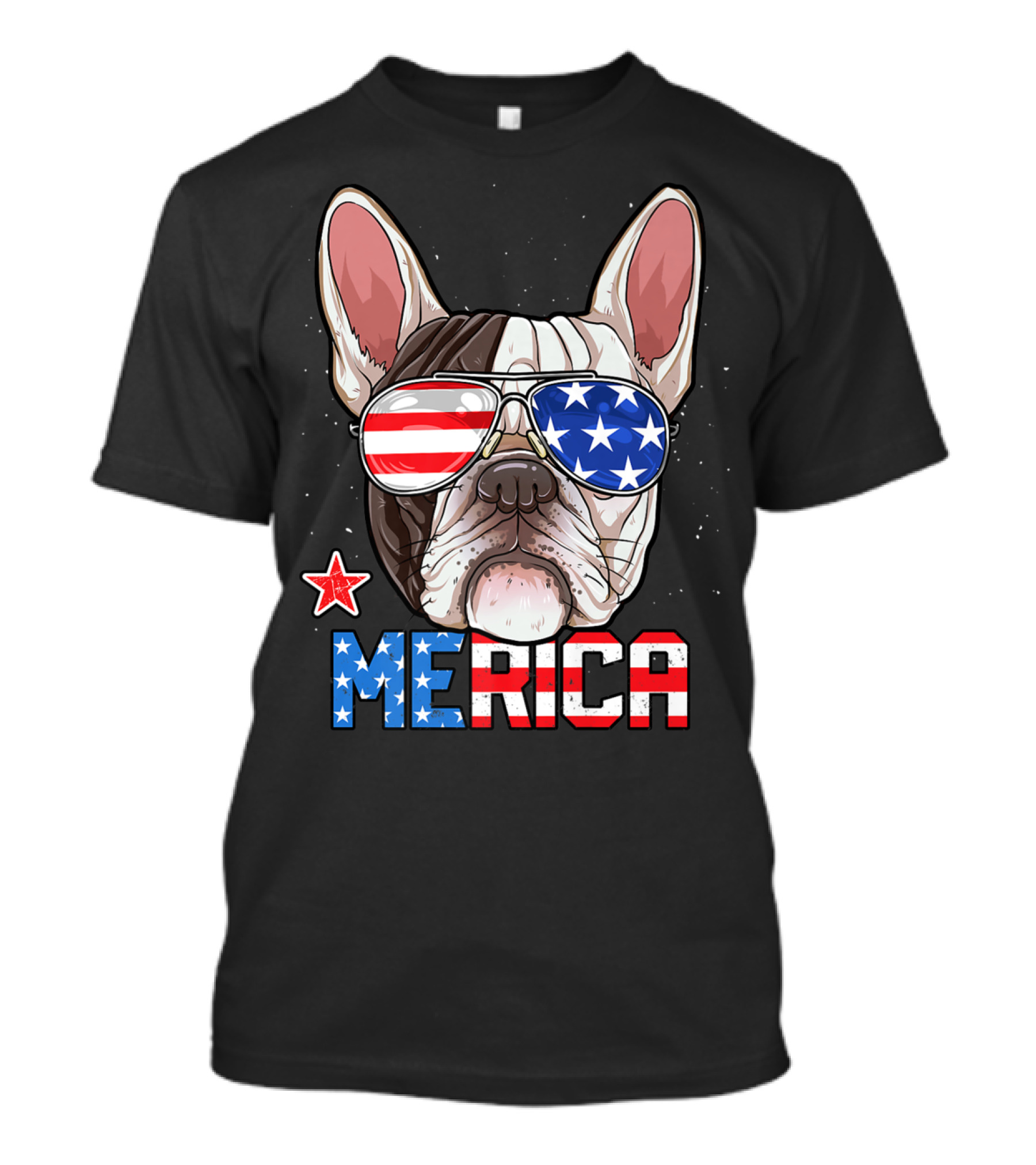 French Bulldog Merica 4th Of July Dog Patriotic Sunglasses T-Shirt