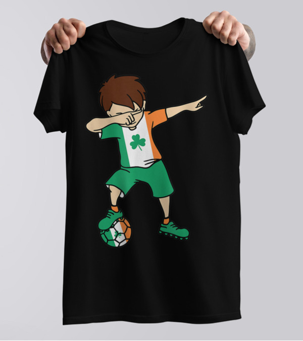 Dabbing Irish Soccer Clover Saint Patrick's Day T-Shirt