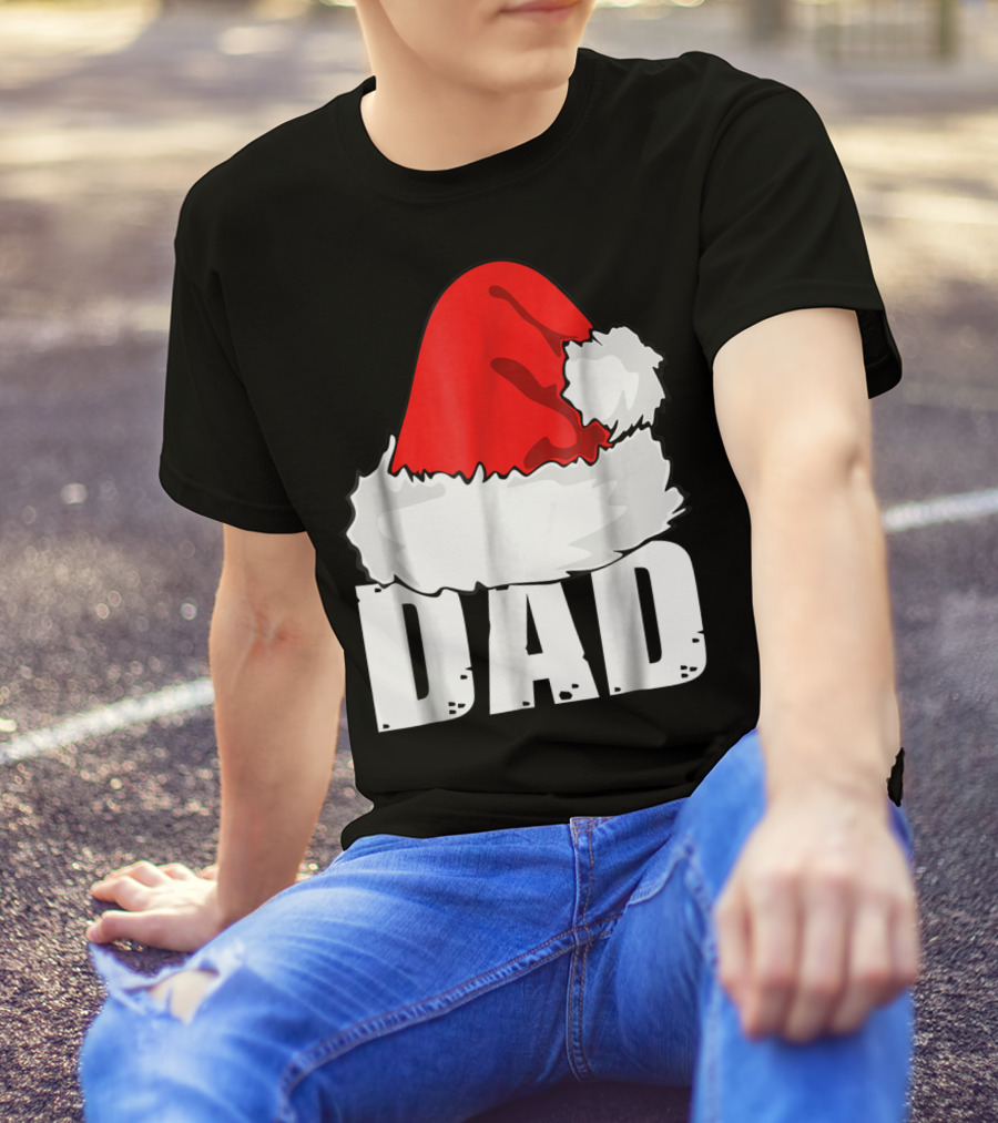 Dad Christmas Santa Hat Family T-Shirt