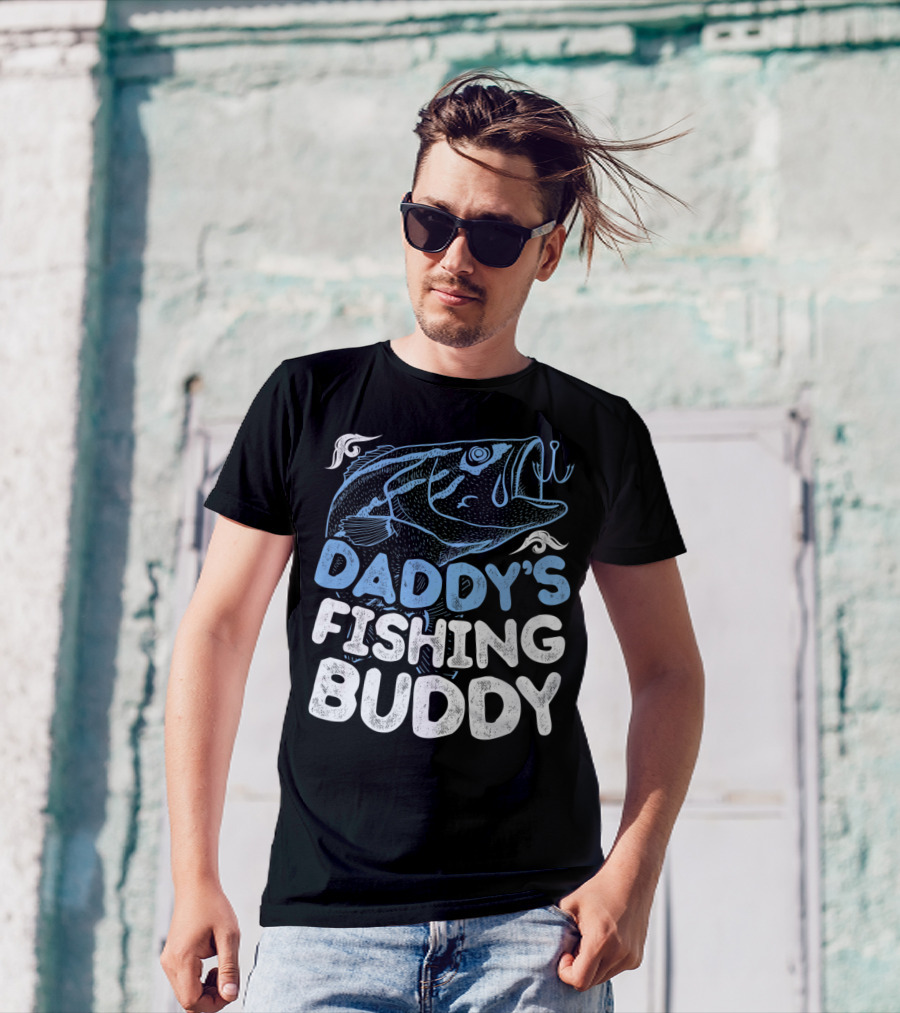 Daddy's Fishing Buddy Kids Fishing Fish Hook Fun T-Shirt
