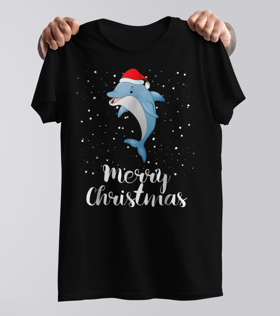 Merry Christmas Dolphin Family Group Matching Holiday T-Shirt