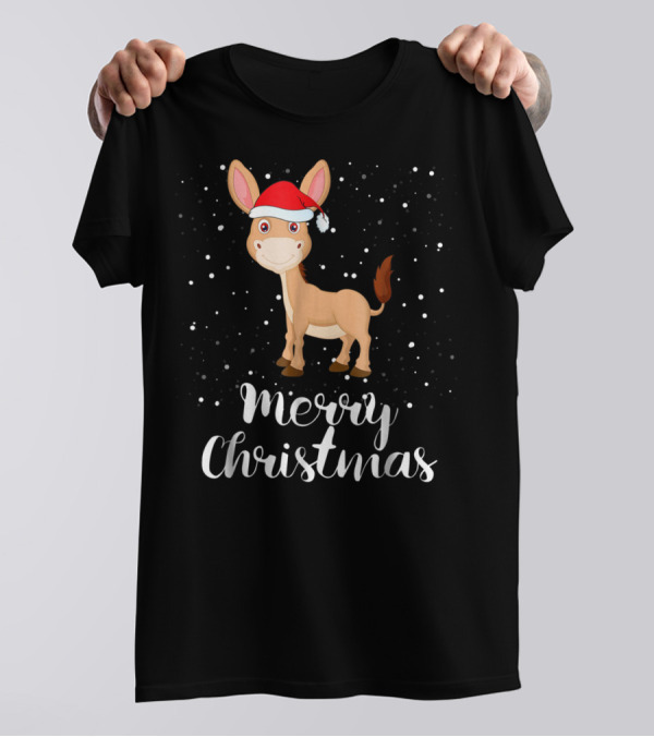 Merry Christmas Donkey Funny Matching Family Group T-Shirt