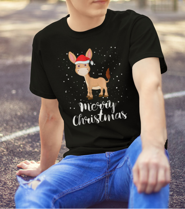 Merry Christmas Donkey Funny Matching Family Group T-Shirt