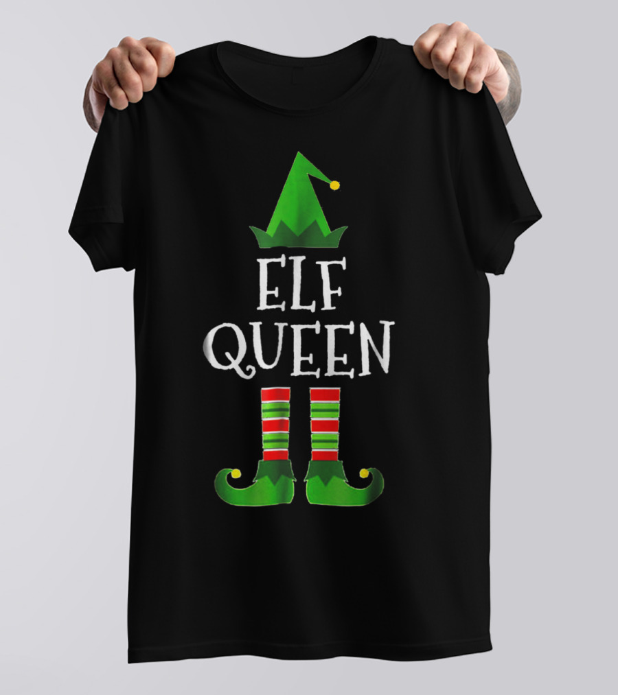 Elf Queen Family Group Christmas Matching T-Shirt
