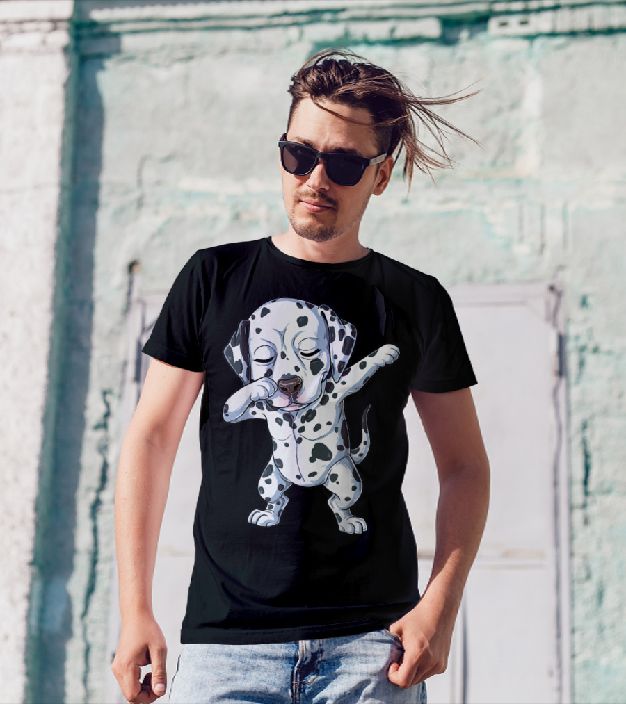 Dalmatian Dabbing Dog Lover Kids Boys Dab T-Shirt