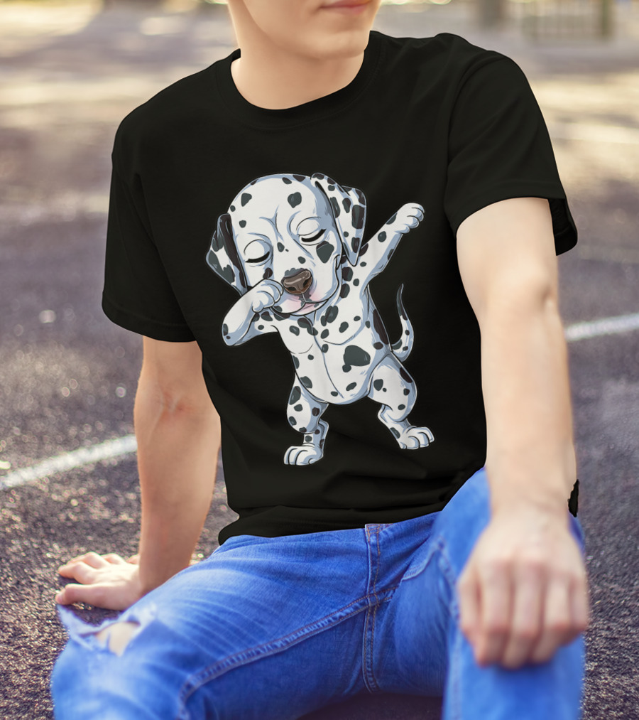 Dalmatian Dabbing Dog Lover Kids Boys Dab T-Shirt