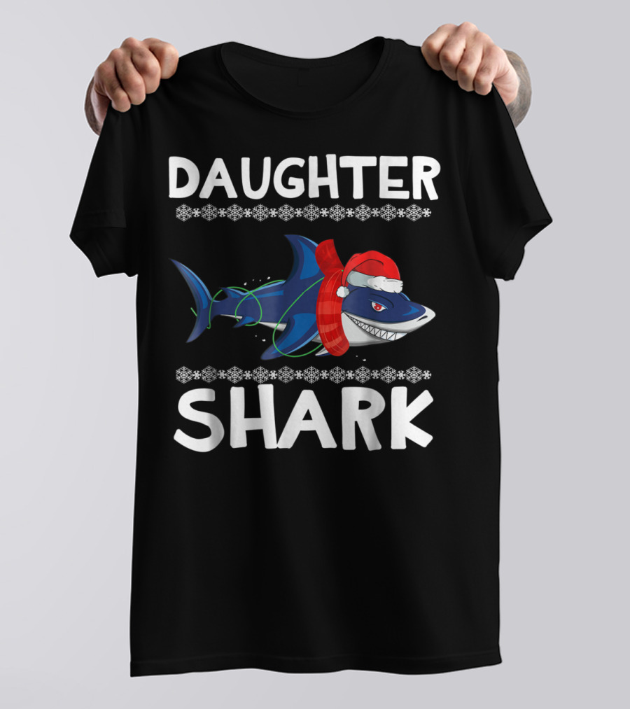Daughter Shark Santa Hat Ugly Christmas T-Shirt