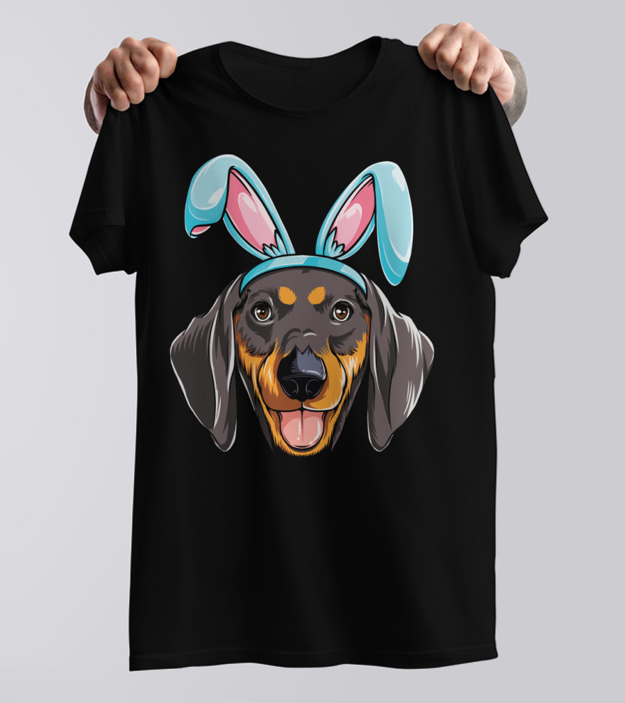 Easter Bunny Ears Dachshund Dog Boys Girl T-Shirt