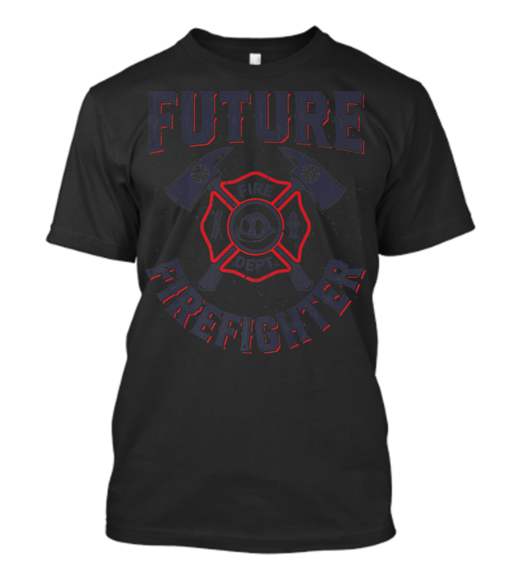 Future Firefighter Kids Boys Youth Men Funny Fire Dept Maltese Cross Axes T-Shirt