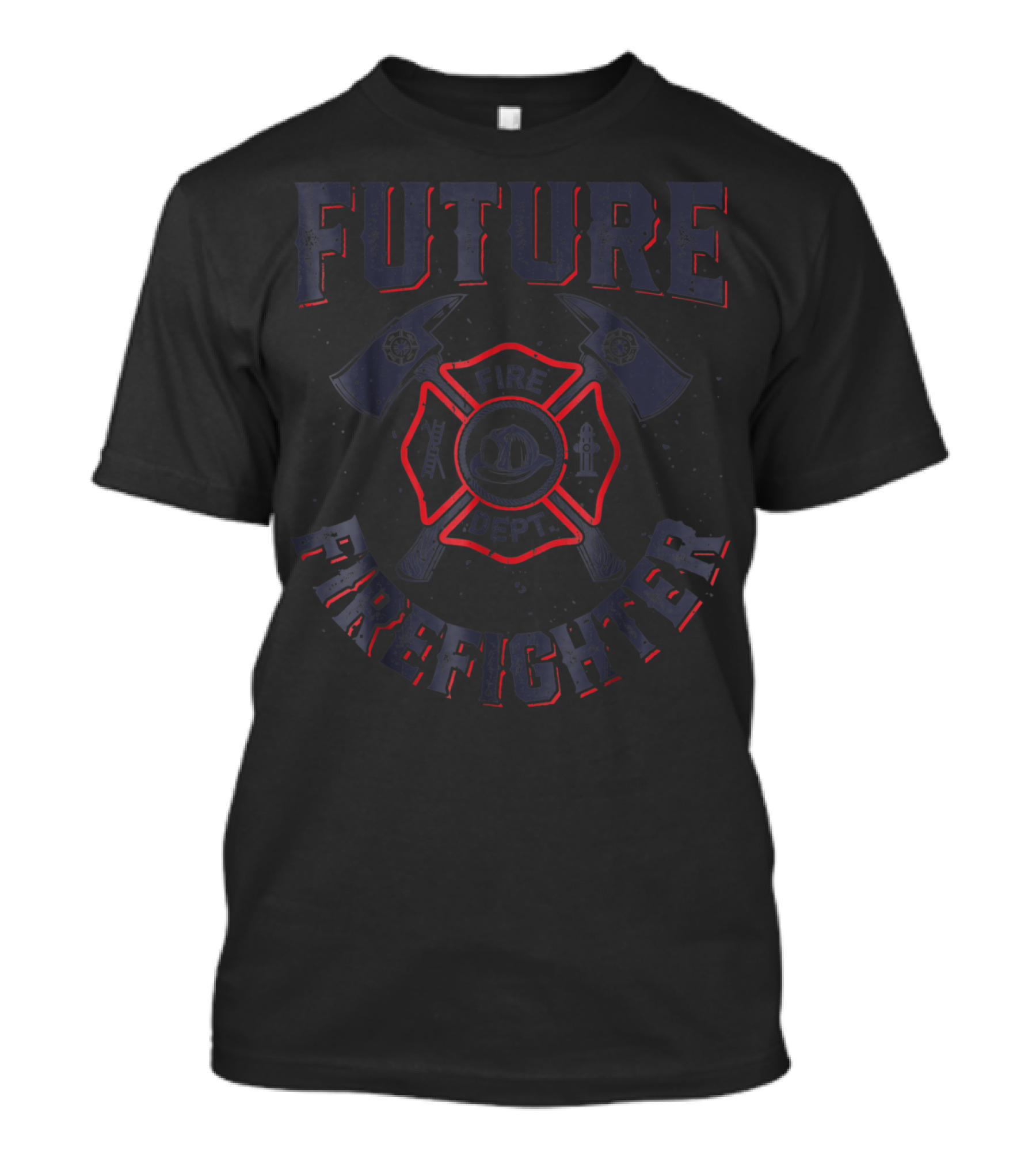 Future Firefighter Fire Dept Axe Emblem Kids Boys Youth Men T-Shirt