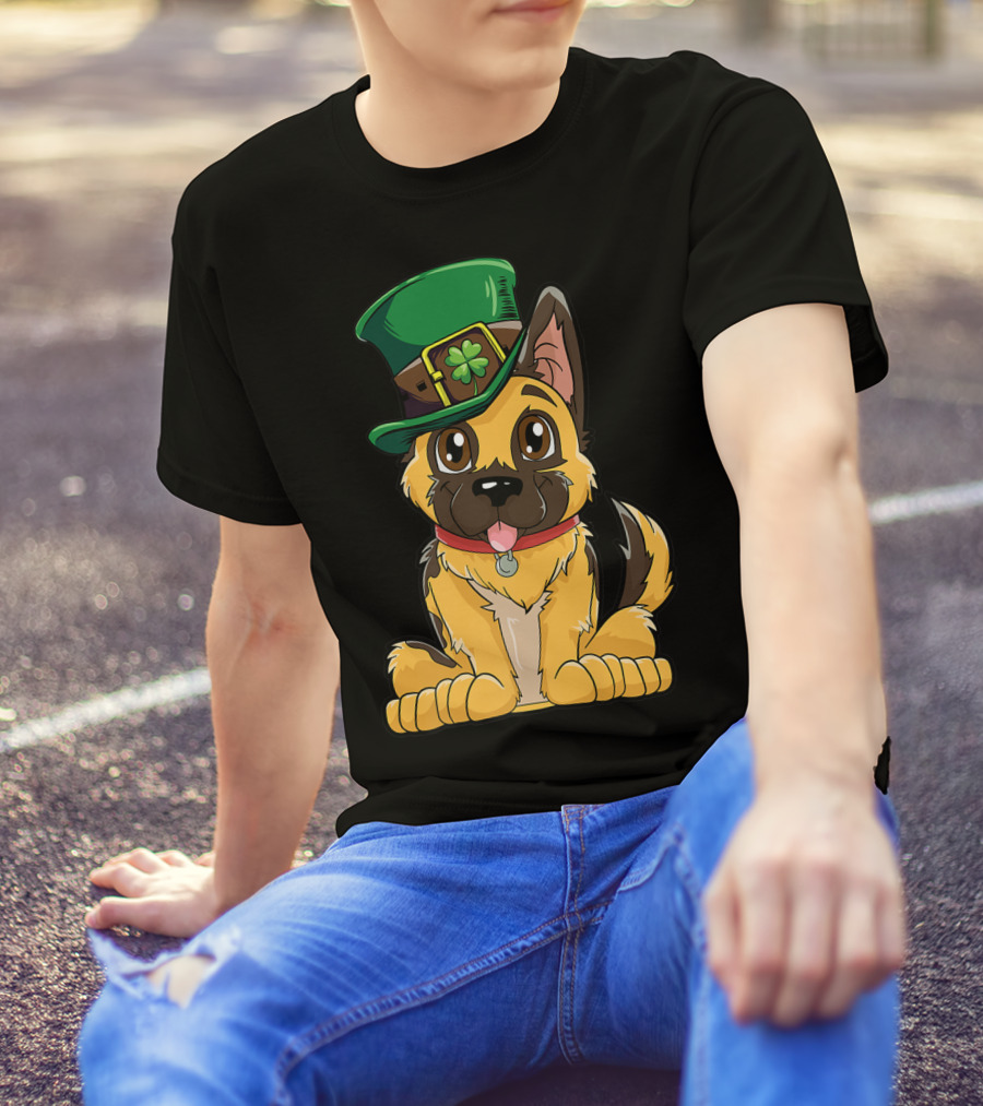 German Shepherd Dog Leprechaun St Patricks Day T-Shirt