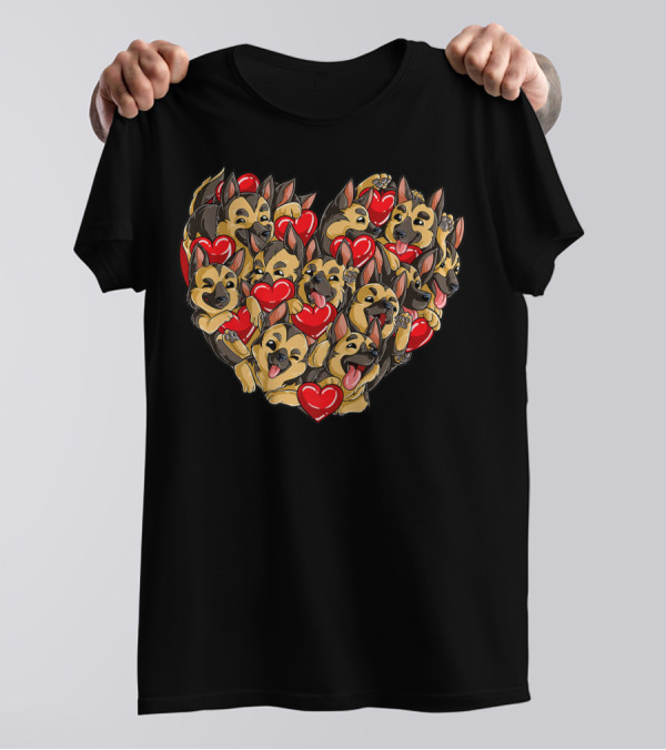 German Shepherd Heart Valentine T-Shirt