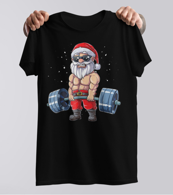 Santa Deadlift Fitness Christmas Gym Xmas Men T-Shirt