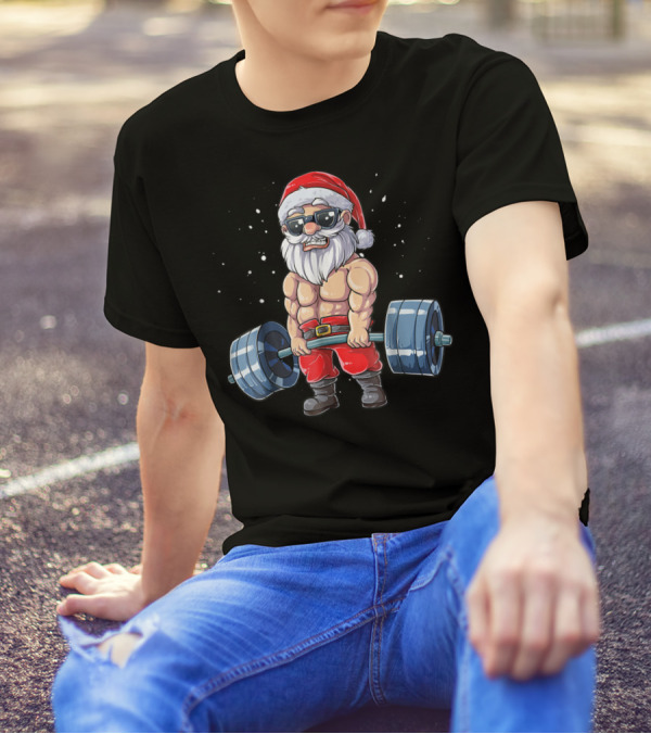 Santa Deadlift Fitness Christmas Gym Xmas Men T-Shirt