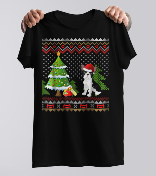 French Bulldogs Santa Christmas Tree Presents Holiday T-Shirt